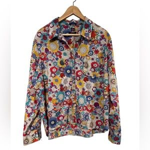 Liberty Art Fabrics Susanna Sunflower Bloom Print shirt - size XXL